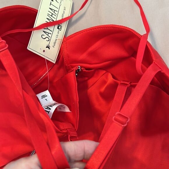 NWT Say what? Red size large zip back adjustable spaghetti strap camisole - Picture 7 of 15